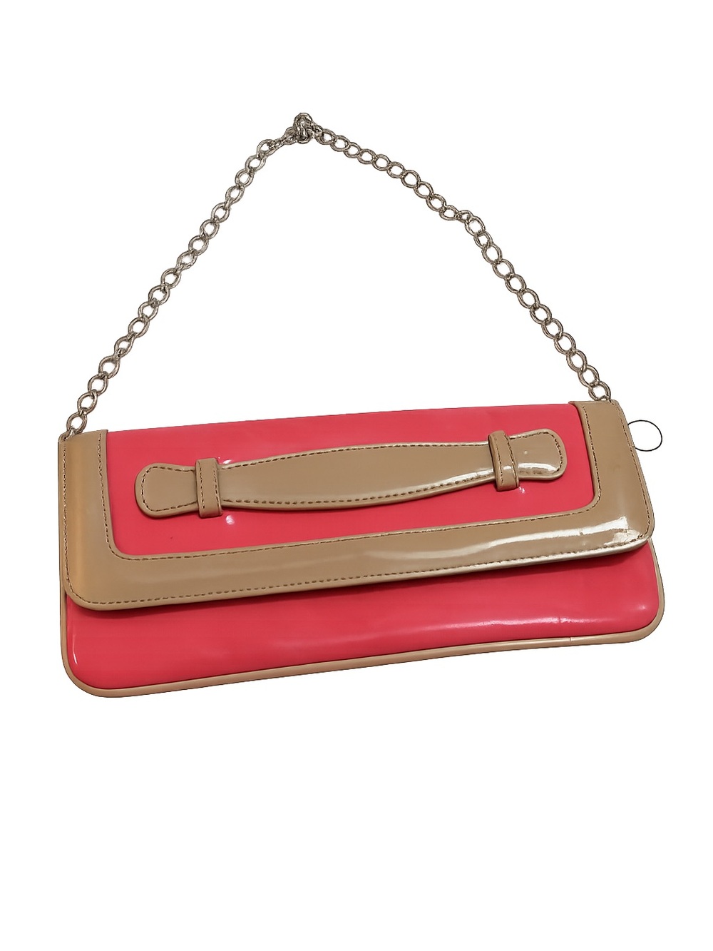 Poppie Jones Colorblock Clutch Wristlet Pink Tan Y2K Coquette Barbiecore
